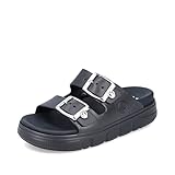 Rieker Damen Pantoletten P2180, Frauen Slipper,Sommerschuhe,sommerclogs,Sandalen,Freizeitschuhe,schwarz (00),X-Large (42-43)