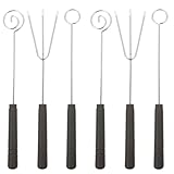 HOMSFOU 6 Stück Edelstahl Fonduegabel mit Komfortgriffen Schokoladen und Käsefondue Küchenhelfer für Selbstgemacht Pralinen Obst und Süßigkeiten