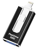 SUDEHO USB Stick 256GB für iPhone, MFi Zertifizierter Lightning Speicherstick Stabile Datentransfer, 4-in-1 Flash Laufwerk für iPhone/iPad/Android/PC, Mit einem klick Daten kopieren, Mattschwarz