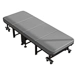 SONGYL-20249 Camping Klappbett mit Rollen, Bequeme und platzsparende Lösung Feldbetten(Schwarz,Groß)