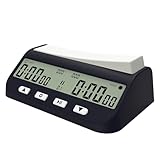 AZURAOKEY 1 x digitaler Schach-Timer mit einfacher Bonusverzögerung und positiver Zeitanzeige, 3-in-1 tragbare Schachuhr mit Zeitbonus und Verzögerungsfunktionen, ideal für Schach, I-Go, verbessertes