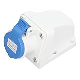 Industriesteckdose, Industriesteckverbinder IP44 Wasserdicht Staubdicht 3-adrig 16A 2P+E Stromkabel Steckdose 220-250V