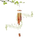 Bambus Windspiel, 6 Rohre Windspiel Garten, 75 cm Windspiele für Draußen Hängend Holz, Holz Draußen Glockenspiel einen S-Hafen, Bambus Deko für Garten, Hof, Terrasse
