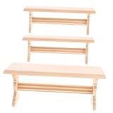 Toddmomy 1 Satz Miniatursatz aus Holz Tisch und Bank für Puppenhausdekoration Realistische Möbelmodelle für Minihäuser Esszimmer und Schlafzimmerzubehör Praktisch und Stabil