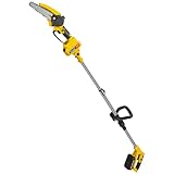 21 V kabellose Säge und Mini-Kettensäge 2 in 1, elektrische Kettensäge, einziehbare Stange von 5,9 Fuß, maximale Reichweite 11,9 Fuß, × 1,5 Stunden Akkus zum Schneiden von Bäumen und Arbeiten, Gelb