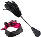 xinshibao Erotik Augenbinde Augenmaske mitFederkitzler Tickler Gerte Deluxe Federkitzler Massage Federstab Federn Bondage SM Sexspielzeug