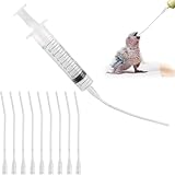 Yphzmtz 11-teiliges Jungvögel-Fütterschlauch-Set mit 10ml Spritze | Handfütterungswerkzeug für Tauben, Papageien & Babyvögel | Futterspritze mit Ernährungssonde für Milch, Wasser, Medikamente
