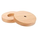 OSALADI 2 Stück Runde Massivholz Lampenfuß Nachtlicht Sockel Stabile Tischlampe Basis Edles Holzdekor für Nachttischleuchte Wohnzimmer Schlafzimmer