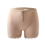 XFSRG Bauchweg Unterhose Damen Taille Enhancer Shapewear Hip Lift Panty Verstellbarem Rippenknopf Spitze Unterhose Po Push Up Hip Miederhose hoher Taille Unterwäsche (Aprikose M)