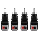 AXFEE 4 Stücke RCA Stecker, RCA-Stecker Adapter, rca zu Lautsprecher Adapter, Lötbarer-stecker, Lautsprecher stecker, Cinch Stecker-Schraubbar, für AV Video Audio Signalübertragung