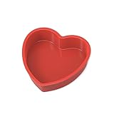 SILIVO Silikon Backform Herz, Silikonform Herz 20 cm, Kuchenform Herz 8 Zoll, Antihaft Herzform Backform, Silikon Herzbackform für Herzkuchen, Pudding