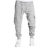 Baggy Pants aus Eisseide, Retro-Sport-Freizeithose für Herren, Sommer, dünne, schnelltrocknende Overalls, lockere Hose mit geradem Bein Langlaufhose (Dark Gray, XXL)