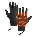Beheizte Handschuhe Für Frauen | Beheizte Skihandschuhe | USB-Aufladbar Winddicht Rutschfest Touchscreen-Fähig Wasserdicht Mit Zugband Fäustlinge - Für Herren Damen Autofahren Wandern Kaltes Wetter Ra