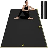 ablever Yogamatte XXL, Yoga Matte 183cm x 122cm x 6mm, Sportmatte Fitnessmatte Rutschfest, TPE Gymnastikmatte mit Handtuch, für Sport, Yoga, Pilates, Gym, Zuhause, Workout