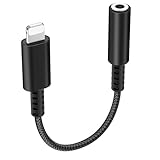 Hadisala i Phone Kopfhörer Adapter,Lightning auf 3,5mm Kopfhörer Adapter,i Phone aux Adapter,Audiokabel Konverter,kompatibel mit i Phone 14/13/12/11,Keine Mikrofonanrufe Schwarz