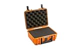 B&W International Transportkoffer Outdoor 1000 (PP.41) Orange – mit Würfelschaum – Wasserdicht (IP67), staubdicht, schlagfest & extrem robust