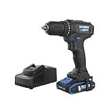 HYUNDAI Akku-Schlagbohrschrauber HD20S-40-2A1 | 20V, 40 Nm, 13mm Metallbohrfutter, 2-Gang-Metallgetriebe | Akkuschrauber, 1 x 2.0Ah Akku, Ladegerät