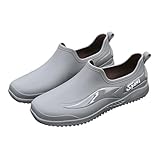 Küchenarbeit Angeln Arbeit rutschfeste Oberseite Kurze Gummistiefel Herren Schuhe Sportlich Winter (Grey, 43)
