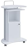 VCM Holz mobiles Rednerpult | Maße ca. H. 93 bis 111x B. 56x T. 41 cm | rollbar mit Schublade | Stehpult - Komil Weiß