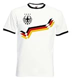 NIMAMA Herren T-Shirt Deutschland Retro Trikot Fußball - Weiß XL