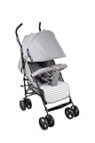 YALION Kinderwagen Buggy Reisebuggy Klein Zusammenklappbar- 5 Liegepositionen, Beinwärmer, Einkaufskorb, Sonnenverdeck, 360° Räder, Kinderbuggy bis 15KG-Grey A2