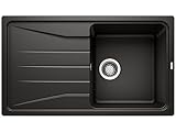 BLANCO SONA 5 S | Granitspüle aus SILGRANIT schwarz | Einbauart: Einbau von Oben | reversibel | für 50 cm breite Unterschränke | Großes Becken | Reinigungsfreundliche Öberfläche | [86x50x20,2 cm]