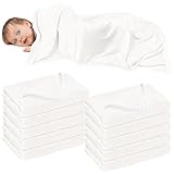 10er Set Kuscheldecke Flauschig Decke für Kinder, 100 x 150 cm Weiß Fleecedecke Warm, überwurfdecke Musselin für Sofa Reisen Picknick Kindergärten und Outdoor