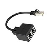 Azxcvbnm RJ45-Splitter-Anschlüsse, Adapter, RJ45-Kabelverlängerung, 1 Stecker auf 2 Buchsen, Netzwerkbuchsenstecker