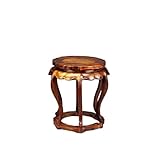 Bonsai Ständer Kleiner Blumentisch Runde Holzstütze Bonsai Ständer Vase Porzellan Ornamente Mahagoni Basis Holz Topfboden