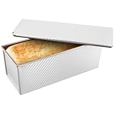 NAMYEUT 1000g Brotbackformen mit Deckel, Aluminium Toastbrot Backform mit Deckel, Antihaft Toastbrotform Brotbackform Kastenform zum Backen, 34 x 13,5 x 12 cm