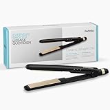 BaByliss Ceramic Straight Hair Glätteisen -Styler zum Glätten und Locken, Universalspannung für Reisen, sanftes Styling, Hitzeschutzmatte, 2 Temperaturstufen (200°C - 230°C), Schwarz, ST089E