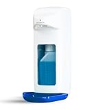 Hygiene365® Desinfektionsspender Automatisch 500ml & 1000ml – Eurospender & Desinfektionsmittelspender mit Sensor, nachfüllbar (Weiß mit Blau, 500 ml)