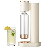 GreatWhip Wassersprudler Machine Milchig Weiß, Sodamaschine, mit 1 Liter Flasche, Kompatibel mit Einschraubbarem 60L CO2 Karbonisator (nicht enthalten), Geschenk zum Muttertag