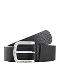 Herren Jack & Jones Ledergürtel JACHARRY Belt Leder Optik Gürtel mit Logo Metall Schnalle, Farben:Schwarz, Größe Gürtel:95