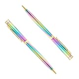 Kugelschreiber Set Aus Metall, 2 Stück Stifte Mit 1,0 mm Spitze Und Regenbogenfarben, Kugelschreiber Hochwertig Für Büro, Schule, Zuhause Oder Als Geschenk，Druckkugelschreiber