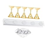 Gogogmee 7 Stück Teiliges Maniküre Übungsset Acryl Display Ständer mit Kristallbasis und Goldfarbenen Haltern Stabiler Nageldesign Halter für Profi und DIY Einfache Handhabung und Flexible