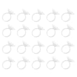 TEHAUX Praktische Kunststoff Wimpernkleberringe 100 Stück Blütenförmige Tattoo Pigmentringe Wimpernbecher für Wimpernverlängerung mit Ergonomischem Fingerdesign