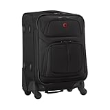 WENGER Sion Carry-On Weichschalenkoffer, Handgepäck, Trolley, 40 (45) l, Erweiterbar, Damen Herren, Reisen Urlaub, Schwarz, 653584
