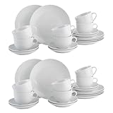 Kaffee-Service Kaffeegeschirr Geschirrset - 36-tlg. (12 Personen) - Weiß - Porzellan
