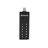 Verbatim Keypad Secure USB-Stick, USB Type-C, 32GB, Speicherstick mit Passcodeschutz & Verschlüsselung, inkl. USB-C Verlängerungskabel, für Laptop Notebook & Co, schwarz