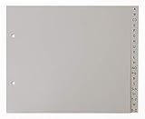 5er Set 20-teiliges Register/Trennblätter aus PP Kunststoff für DIN A4 halbe Höhe mit Buchstaben A-Z, grau Trenn-Blätter für die Ordner-Organisation im Büro.