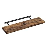 VASAGLE Wandregal, schwebendes Regal, 20 x 80 x 3,8 cm, Wandregal für Bilderrahmen, Dekoration, für Wohnzimmer, Arbeitszimmer, Küche, rustikales Braun LWS28BX