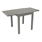 Ausziehtisch 65 bis 130x65x74 cm Aluminiumgestell mit Sicherheitsglas