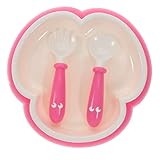 ZUNOXAZ 1 Satz Esslernsatz Schüssel und für Kleinkinder Geeignet für Einführung von Beikost Rot Sicher und Praktisch