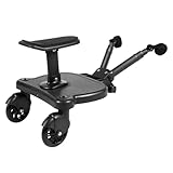 WFIETN- Kinder Buggy Board, Trittbrett für Kinderwagen Universal, Kinderwagen-Trittbrett für Kinder im Alter von 3 bis 7 Jahren, Bis zu 25 kg Tragkraft, Schwarz