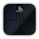 Garmin Index S2 Smart Waage – misst das Gewicht, Gewichtstrend, Körperfettanteil, Muskelmasse, BMI. Mit WLAN, Garmin Connect App-Anbindung und für bis zu 16 Personen