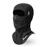 KINGBIKE Sturmhaube Fahrrad Winter Ski Maske Sturmhaube Kaltes Wetter Warm Anti Beschlag Winddicht Skifahren Snowboard Eisfischen Radfahren Motorrad Maske für Männer Frauen Schwarz (Lycra+Fleece, 1)