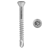 Dielenschrauben 3,2 X 35 m. Linsenkopf u. Innensechsrund, Edelstahl A2 (200 Stück) - V2A TORX Holzschrauben m. Bohrspitze u. Fräsrippen