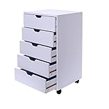 PTTRNS Büroschrank Schrank für Aufbewahrung aus Holz mit 5 Schubladen für Büro Schrank für Büro Farbe Weiß Büromöbel