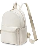 LOVEVOOK Rucksack Damen Klein, Wasserdicht Kleiner Rucksäcke Handtasche Elegant, Mini Damenrucksack City Rucksack Tagesrucksack Modern Rucksacktasche damen 2 in 1 für Schule Reise Arbeit, Beige